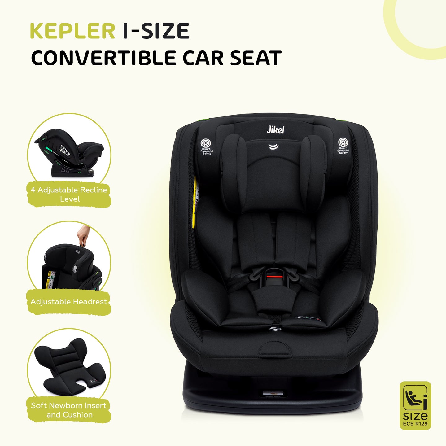 Kepler i-Size Convertible Car Seat - Carbon Black